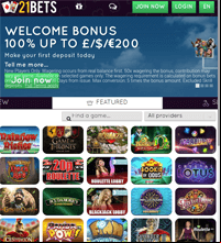 21betscasino.com Screenshot