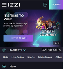 IZZI Casino Screenshot