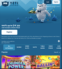 Yeti Casino Screenshot